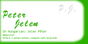 peter jelen business card